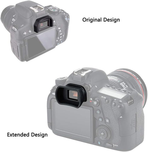 JJC 2 Types Viewfinder Eyecup Eyepiece for Canon Rebel 2000D 4000D SL3 SL2 T8i T7 T7i T6 T6i T5 T5i T4i T3i T2i T1i, Soft Long Design + Orignal Ey...