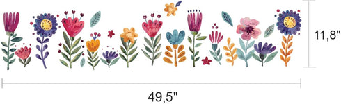 Flowers Wall Decals for Girls Bedroom - Children DIY Wall Art Stickers for Classroom, Nursery, playroom - Preschool Floral Peel and Stick Decor...