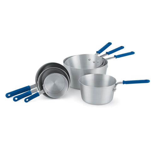 Vollrath 434212 2.75-Quart Wear-Ever Tapered Aluminum Sauce Pan with Silicone Grip for Restaurant Cafeteria Catering | Blue Cool Handle, 7.75"W x ...