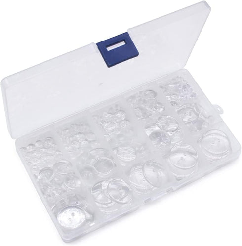 SEMINI Mixed Size 8mm-25mm 280Pcs Black/White/Transparent Resin Buttons Small Big 2 Holes Buttons Craft Buttons for Sewing,Women Men Children Clot...