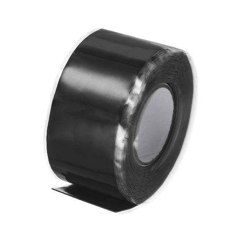 Self Fusing Silicone Tape 1" x 10ft x 0.02" Waterproof Sealing Plumbing Rubber Tape for Water Pipe Hose Leak Silicone Grip Repair Seal, Black...