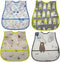 Baby Bib Waterproof With Snaps for Infants and Toddlers - 4pcs Food Catcher Bibs (Car Puppy Bear)...