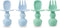 PandaEar 4 Pack Silicone Baby Spoons and Fork Feeding Set- Anti-Choke First Self Feeding Utensils for Baby Led Weaning Ages 3 Months (Cyan+Blue)...