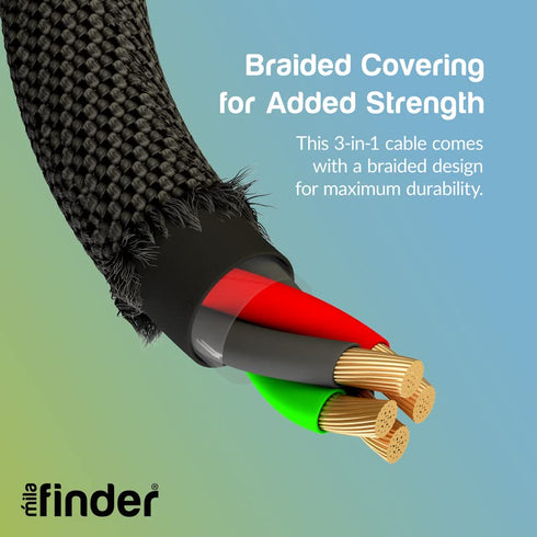 3 in 1 USB Charging Cable - 10 ft Long Multi USB Charging Cables for Multiple Devices - Universal Cell Phone Charger Cord for Android & iDevice - ...