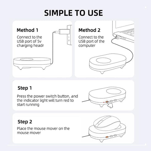 for Mouse Mover jiggler, Mouse Mover Device Undetectable,Automatic Mouse Mover Prevent Computer Laptop Inactive?Keep PC Screen Active, Black...