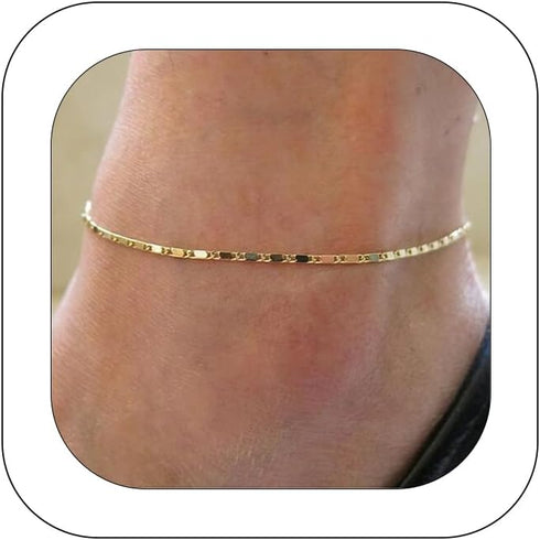 Gold Chain Ankle Bracelets for Women Minimalist Thin Anklets Jewelry Beach Summer Anklet Waterproof...