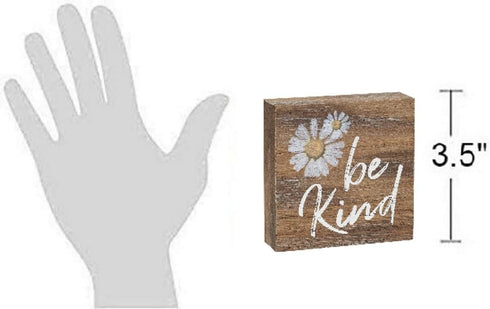 Be Kind' Inspirational Wood Grain Mini Block Sign, 3.5"...