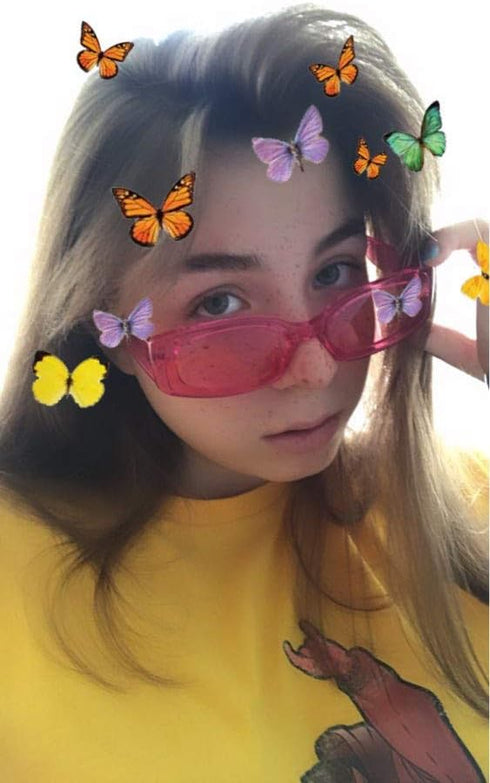 FEISEDY Retro Rectangle Sunglasses Women Men Vintage 90s Small Glasses Thick Narrow Fashion Y2K Plastic Glasses B2462...