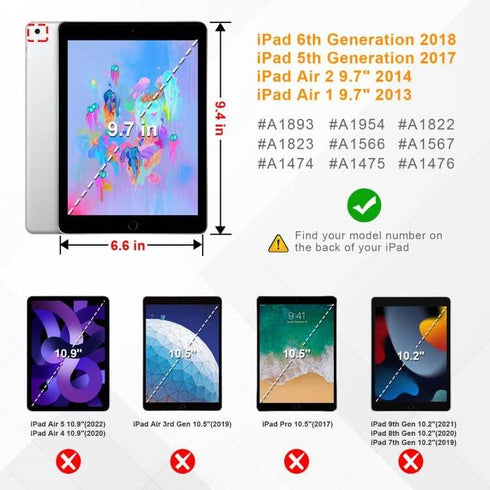 Fintie SlimShell Case for iPad 6th / 5th Generation (2018 2017 Model, 9.7 Inch), iPad Air 2 / Air 1 (9.7 Inch) - Lightweight Stand Smart Protectiv...