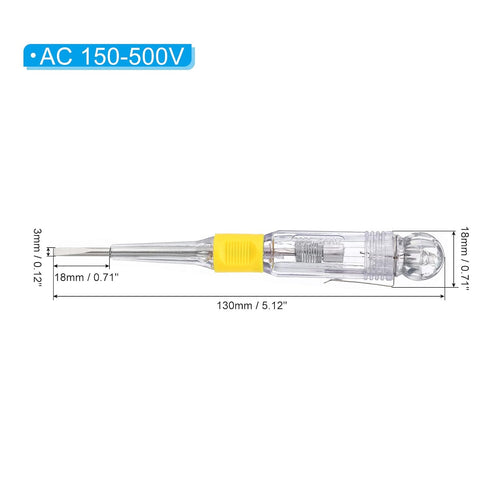PATIKIL Voltage Tester AC 150-500V Contact Electrical Detector Slotted Screwdriver Tester Pen with Neon Tube, Clear Pack of 6...