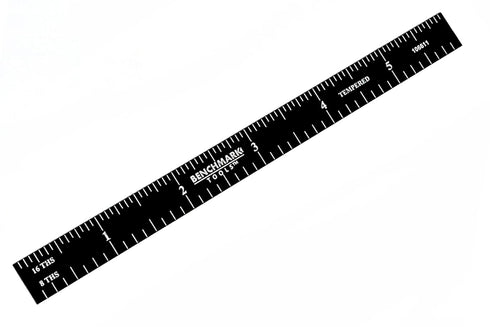 Benchmark Tools 106611 6” Flexible Woodworking Ruler Black Chrome Finish 1/8th and 1/16th Grads Hardened Stainless Steel...