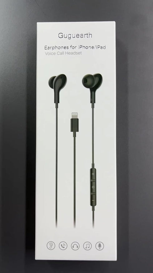 Guguearth Lightning Headphones for iPhone,MFi Certified in-Ear Lightning Earphones for iPhone,Magnetic Earbuds for iPhone with Mic Controller Comp...