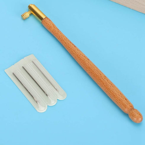 Embroidery Kit, DIY Craft Embroidery Beading Crochet Non?slip Ergonomic for Hand?made Crafts for Embroidery Beading(Wooden French embroidery needl...