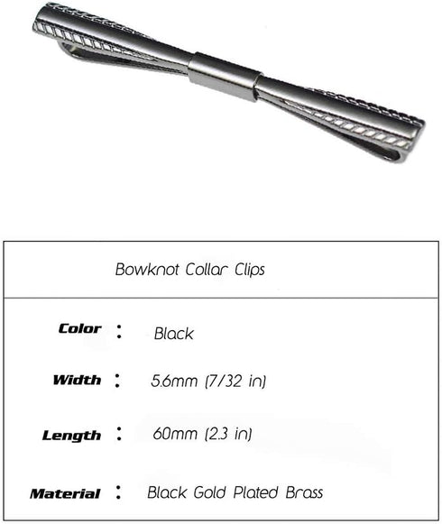 Men's Shirt Collar Clips Tie Collar Bar Pin Gold Silver Black Metal Cravat Clip Collar Pin...