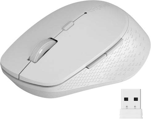 Rapoo M300G Silent Wireless Mouse, Bluetooth Mouse for Laptop, 2.4GHz with USB Receiver Computer Mouse, 2400 Adjustable DPI Optical Tracking, 1 Ye...