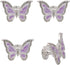 Cabinet Knobs Purple Drawer Knobs 6Pcs, Dresser Hardware Butterfly Shaped Knobs Pull Single Hole Handles for Cabinet Kitchen Cupboard Drawer Door ...