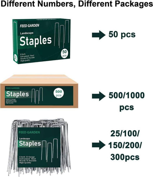 FEED GARDEN 6 Inch 25 Pack Galvanized Landscape Staples 11 Gauge Anti-Rust Garden Stakes Tent Stakes Landscaping Fabric SOD Pins Yard Stakes for W...