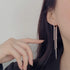 Sterling Silver Women's Tassel Earrings Gold 925 Silver Chandelier Threading Long Gold Dangle Earrings...