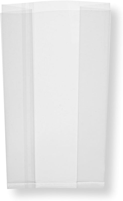 Restaurantware Bag Tek 4 x 2.3 x 8 Inch Gusset Bags 100 Heat Sealable Candy Bags - Food Safe Package Popcorn or Cookies Clear Plastic Treat Bags F...