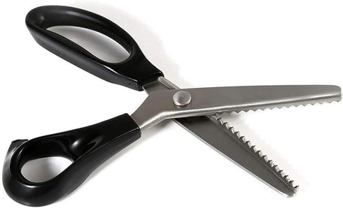 9 inch Professional Pinking Shears Fabric Crafts Zig Zag Cut Scissors Black...