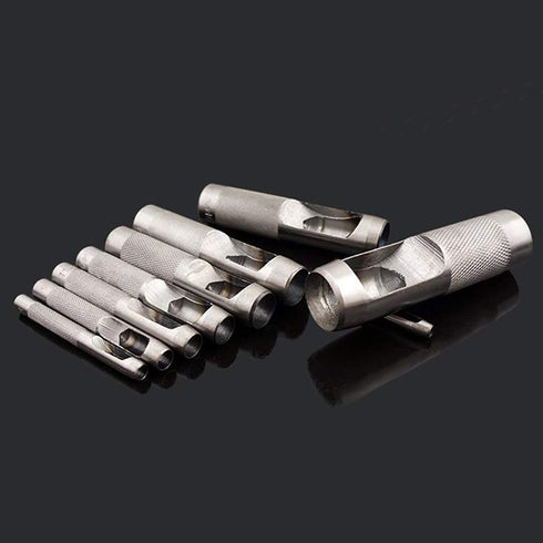 12pcs Kit Round Punch Hollow Punch Steel Chisel Leather Puncher .Cutting Tool for Belts, Metal gaskets, Leather, Canvas (1mm to 10mm)...