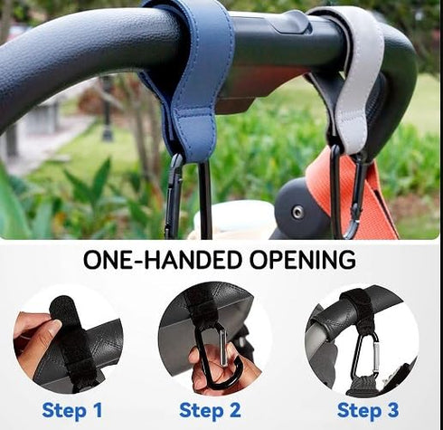 Sunshine & Sea Universal Stroller Straps with Hooks (Mauve) (2 Pieces), Milk Pink...