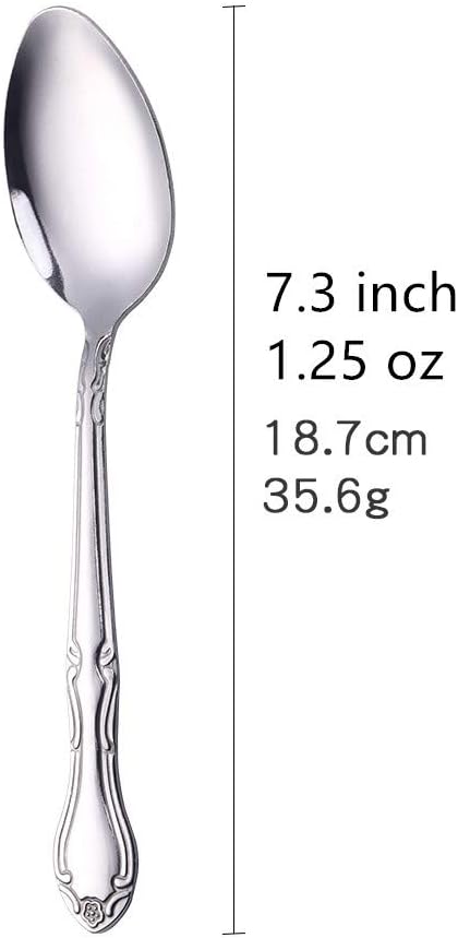 Iced Tea Spoon Set for 12 Coffee Spoon 7.9 -Inch Stainless Steel Spoon Set Ice Cream Spoon Long Spoon Dessert Spoon Milkshake Spoon, Silver...