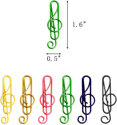 50 Pieces Music Paper Clips Musical Notes Clips Note Style Paper Clips Holders Clamps for Desk Bookmark Office School...