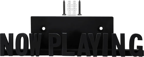 Marsui Now Playing Vinyl Record Wall Stand - Wooden Shelf Hanging Wall Mount Record Display Storage Holder for Room (Black)...