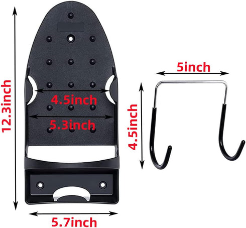 Ironing Board Hanger Wall Mount Electric Iron Holder Household Bathroom Shelf Holder Rack Electric Iron Holder - for Max 5.2 inch Width(Black)...