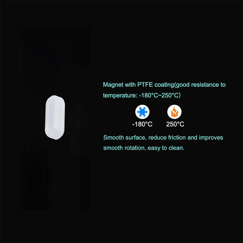 MECCANIXITY Magnetic Stirrer Mixer Stir Bar Rod 20mm(0.79") x8mm Cylinder Shape PTFE Coating Magnet White for Laboratory 5Pcs...