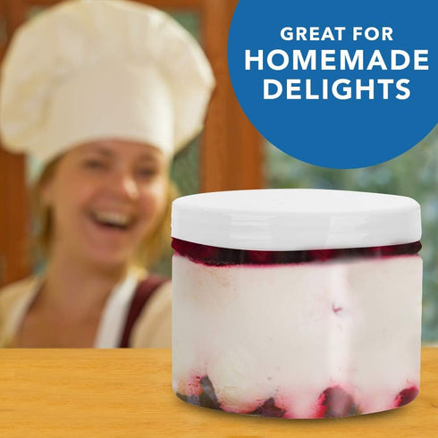 Healthy Packers Slime Containers with Water-tight Lids (8 oz, 12 Pack) - Clear Plastic Food Storage Jars with Individual Labels- Great for your sl...