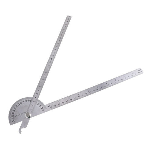 Angle Protractor Angle Finder Ruler 0-180 Degrees Stainless Steel Protractor Swing Arm Adjustable Screw Woodworking Ruler Angle Measure Tool for E...