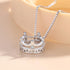 Simulated Diamond Princess Crown Necklace for Women, 925 Sterling Silver CZ Stone Crown Necklace...
