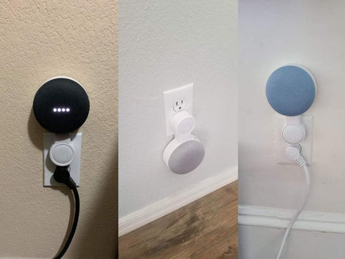 Outlet Wall Mount Holder for Google Nest Mini and Google Home Mini, A Space-Saving Accessories with Cord Management for Google Mini Smart Speaker,...