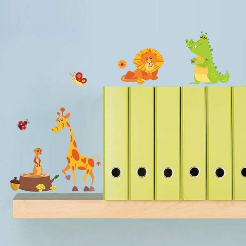 DEKOSH Jungle Animal Wall Decal Pack of Colorful Stickers for Baby Nursery Playroom - Peel & Stick Unisex Safari Theme Kids Wall Decals...