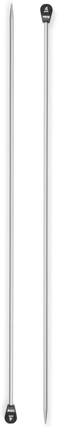 Prym 16" Single Point Aluminum, 4mm Knitting Needles, 40cm, Grey 2 Count......