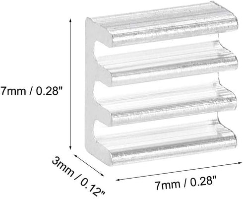 uxcell Electronics Cooler Heatsink for MOS GPU IC Chip Silver 7 x 7 x 3 mm 10pcs...