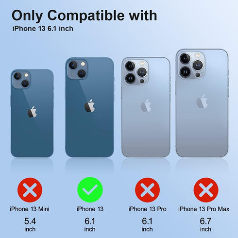 SOH iPhone 13 Phone Case with Slim Shockproof Soft Anti-Scratch Microfiber Lining, Silky Touch Soft Liquid Silicone Anti-Fingerprint Full-Body Pro...