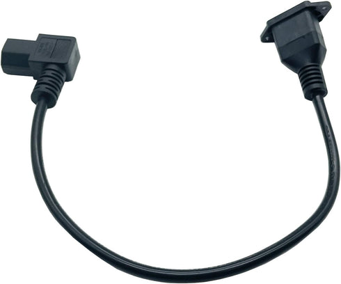 C14 to C13 Panel Mount Power Cable, 90 Degree Right IEC 320 C13 Female to C14 Male PDU Power Supply Extension Cord, for Computer LED HDTV Monitor ...