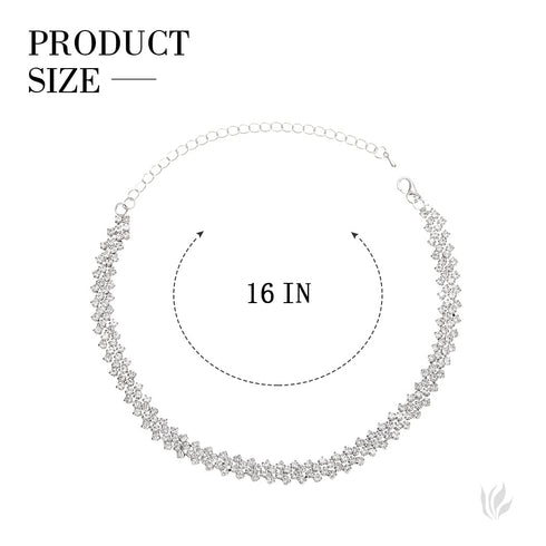 Rhinestone Chokers Silver Choker NecklaceCrystal Necklaces Sparkly Neck Jewelry Prom Accessories for Women and Girls...