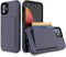 for iPhone 11 Case with Card Holder,Credit Card Slot Protective Wallet Case - Grey...