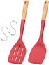 Pack of 2 Silicone Spatula, Non Stick Cooking Utensil Set Wooden Handle Kitchen Turner for Baking Mixing Grilling Serving Food Heat Resistant Non ...