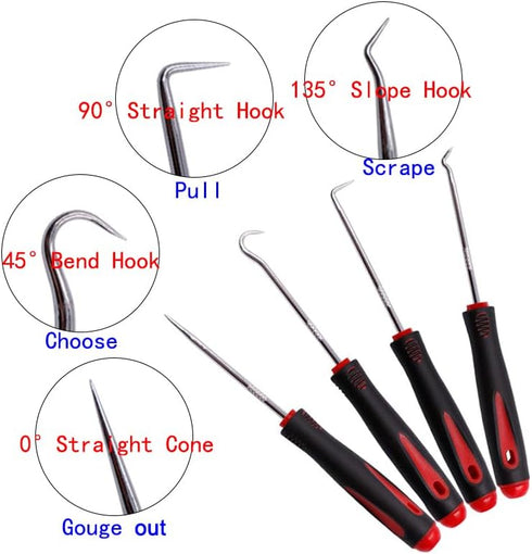 Long Hook Set,Oil Seal Hook, Pull Out The Hook, Oil Seal Screwdriver Pull Out The Hook and Remove. Assembly and Removal of Small Parts,Automobile,...