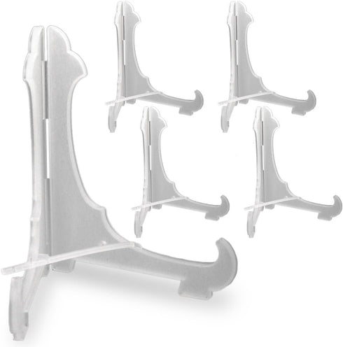 Clear Plastic Easels - 6" High with Locking Bar - Pack of 5...