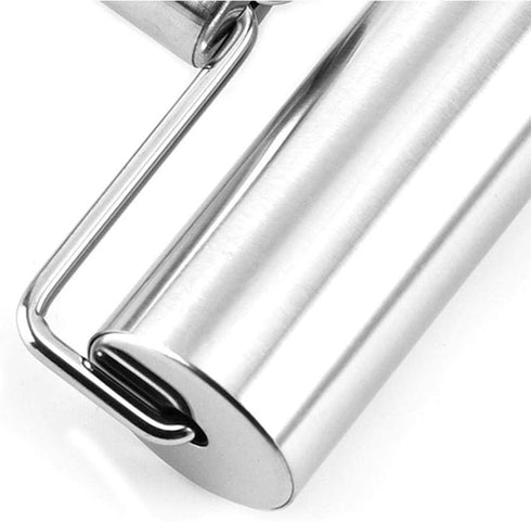 Smooth Stainless Steel Rolling Pin Pastry and Pizza Double Dough Baker Roller Metal Kitchen Utensils Ideal for Baking Dough, Pizza, Pie, Pastries,...