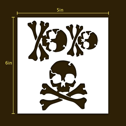 Skull Stencil | Halloween Horror Gothic Goth Punisher Skull Street Art Graffiti Stencils for Painting on Wood, Glass, Wall, Rock, Fabric, Walls, C...