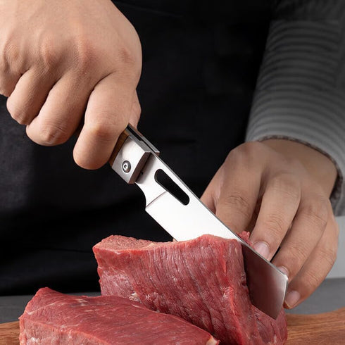 Kitchen Knife Folding Chef Knife 4 inch Sharp 8Cr14Mov Stainless Steel Blade Black Wood Handle Pocket Japanese Style Universal knife for Outdoor C...