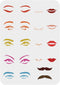 FINGERINSPIRE Facial Features Stencils 11.7x8.3 inch Plastic Eyes Stencils Large Reusable Mouth Lips Pattern Stencil Nose Mustaches Craft Painting...
