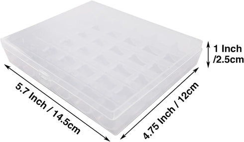 Sewing Machine Bobbins Box, 2Pack 36 Slots Empty Bobbins Spools Box, Sewing Craft Plastic Case Storage Box for Sewing Machine....